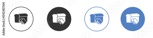 Bread loaf icon collection for app in black and blue colors