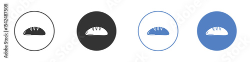 Bread loaf icon collection for app in black and blue colors