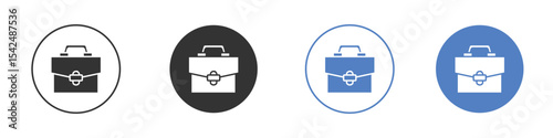 Briefcase icon collection for app in black and blue colors