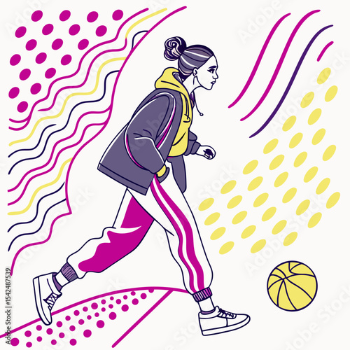 vector illustration of a girl dancing