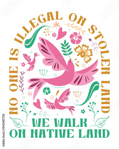 No One Is Illegal on Stolen Land svg, ai, eps, PNG, jpeg We Walk on Native Land Sublimation Design Social Justice Equality Instant Download Activist Art