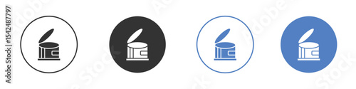 Canned food icon collection for app in black and blue colors