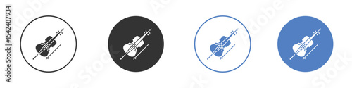 Cello icon collection for app in black and blue colors