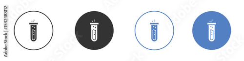Chemical Tube icon collection for app in black and blue colors