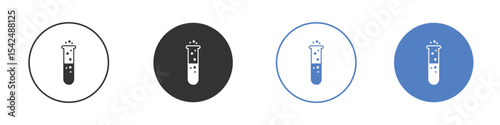 Chemical Tube icon collection for app in black and blue colors