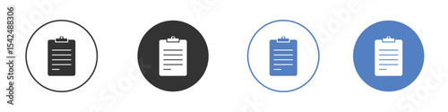 Clipboard icon collection for app in black and blue colors