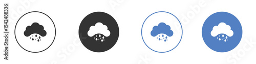 Cloud hail icon collection for app in black and blue colors