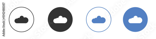 Cloud icon collection for app in black and blue colors