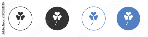 Clover icon collection for app in black and blue colors