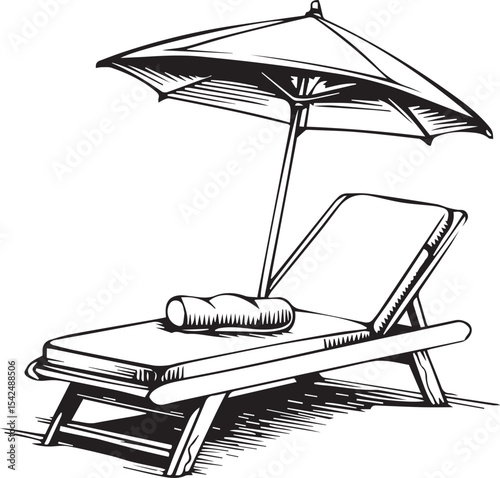  Beach chair silhouettes collection