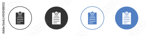 Complaint icon collection for app in black and blue colors