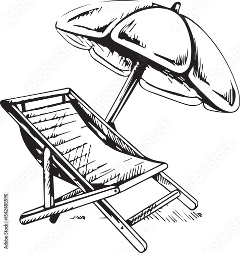  Beach chair silhouettes collection