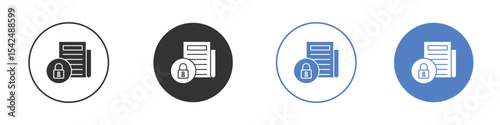 Confidential icon collection for app in black and blue colors