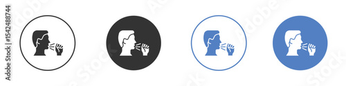 Cough icon collection for app in black and blue colors