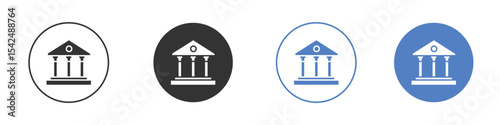 Court icon collection for app in black and blue colors