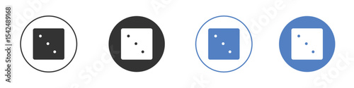 Dice three icon collection for app in black and blue colors