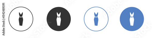Dress icon collection for app in black and blue colors