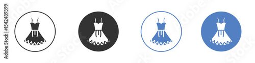Dress icon collection for app in black and blue colors