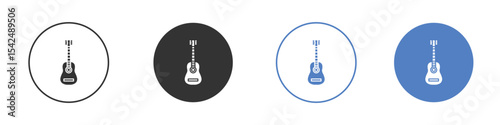 Electric Guitar icon collection for app in black and blue colors