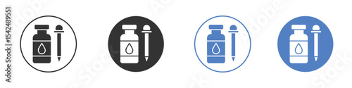 Essential oils icon collection for app in black and blue colors