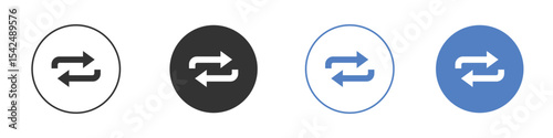 Exchange icon collection for app in black and blue colors