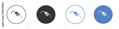 Fuel icon collection for app in black and blue colors