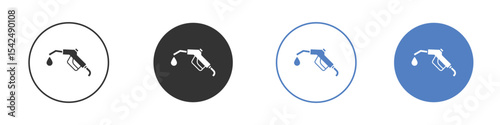 Fuel icon collection for app in black and blue colors