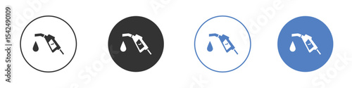 Fuel icon collection for app in black and blue colors