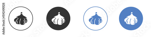 Garlic icon collection for app in black and blue colors