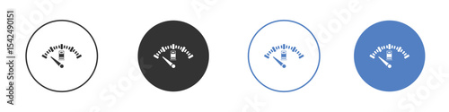 Gauge icon collection for app in black and blue colors