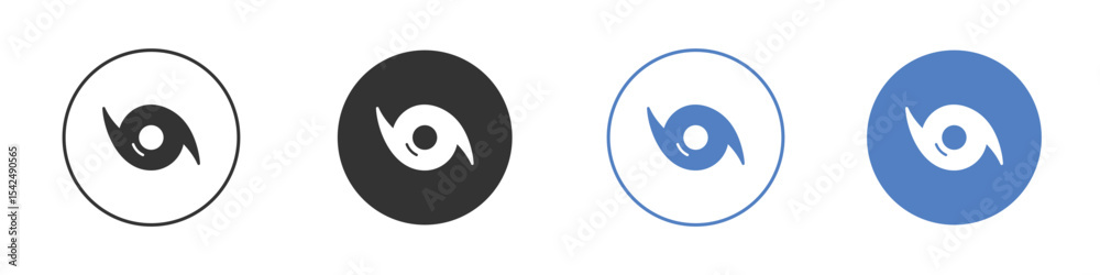 Fototapeta premium Hurricane icon collection for app in black and blue colors