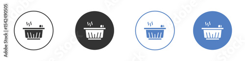 Hot tub icon collection for app in black and blue colors