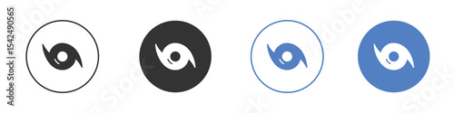 Hurricane icon collection for app in black and blue colors