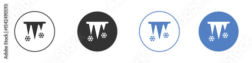 Icicles icon collection for app in black and blue colors