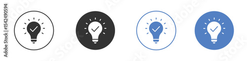 Idea icon collection for app in black and blue colors