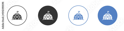 Igloo icon collection for app in black and blue colors
