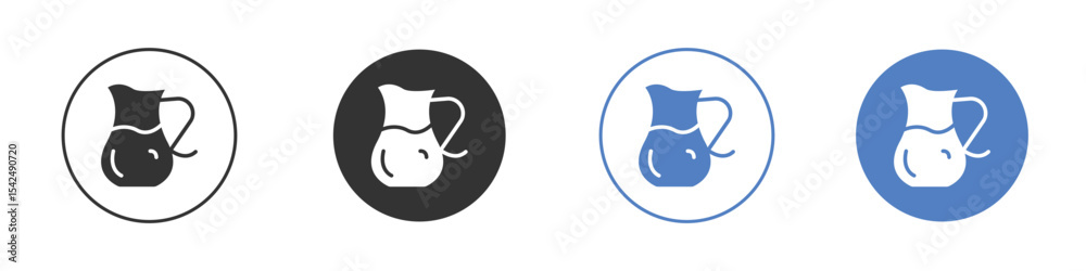 Obraz premium Jug icon collection for app in black and blue colors