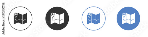 Journey icon collection for app in black and blue colors