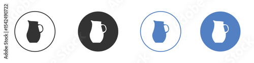 Jug icon collection for app in black and blue colors