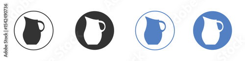 Jug icon collection for app in black and blue colors