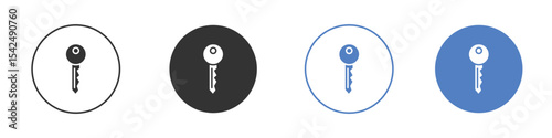 key icon collection for app in black and blue colors