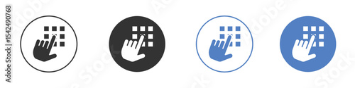 Keypad icon collection for app in black and blue colors