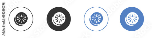 Kiwi icon collection for app in black and blue colors