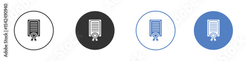 License icon collection for app in black and blue colors
