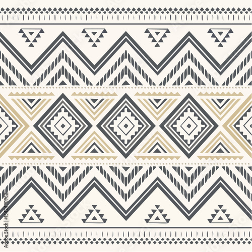 Wallpaper Mural Minimal tribal pattern for textile mockups, black on cream Torontodigital.ca