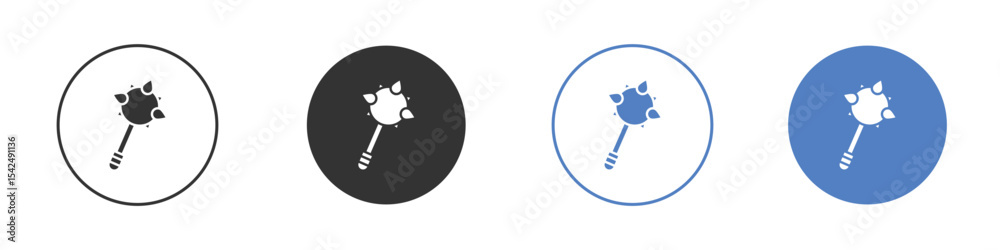 Obraz premium Mace icon collection for app in black and blue colors