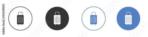 Luggage icon collection for app in black and blue colors