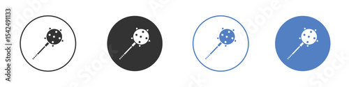 Mace icon collection for app in black and blue colors