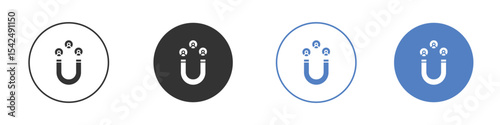 Magnet user icon collection for app in black and blue colors