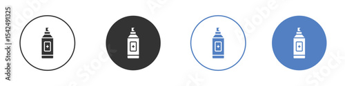 Medical pump icon collection for app in black and blue colors